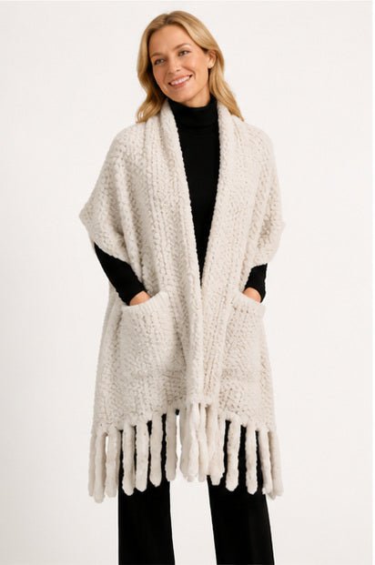 Faux Fur Poncho Sjaal