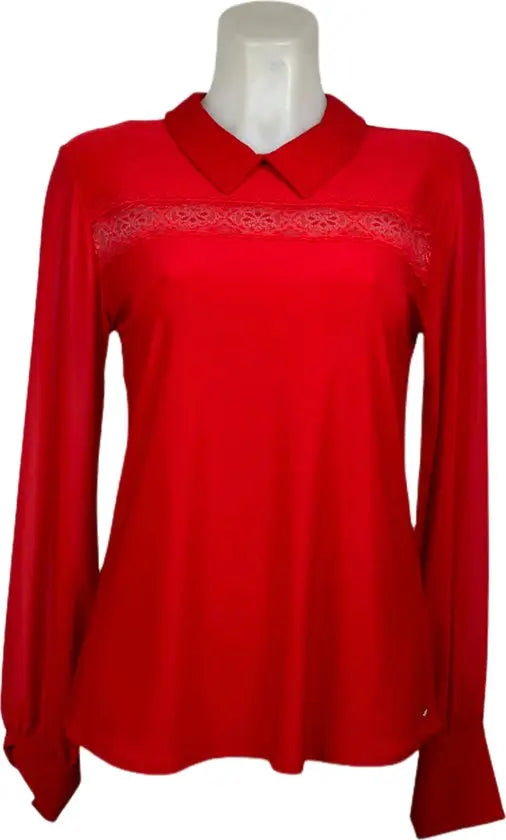Angelle Milan – travelstof blouse – Rode Blouse met Rits – Ademend – Kreukvrij – Duurzame Jurk - Mapsy B.V