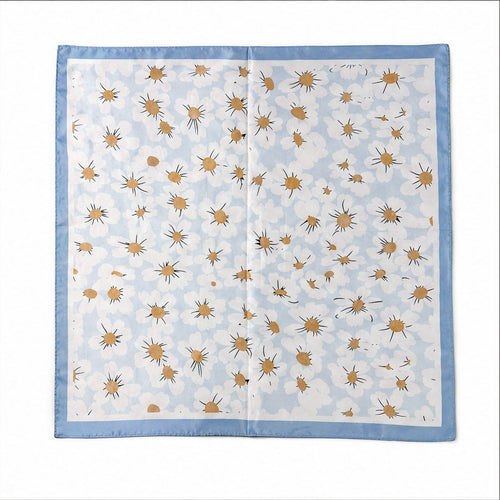 Vierkante Sjaal 70x70 Satijnlook – Madeliefjes