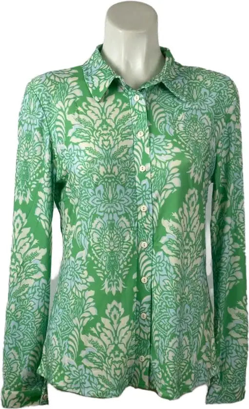 Angelle Milan - Lichtgroene Blouse voor Dames - Travelstof - Ademend - Kreukherstellend - Duurzaam - in 5 maten! - Mapsy B.V