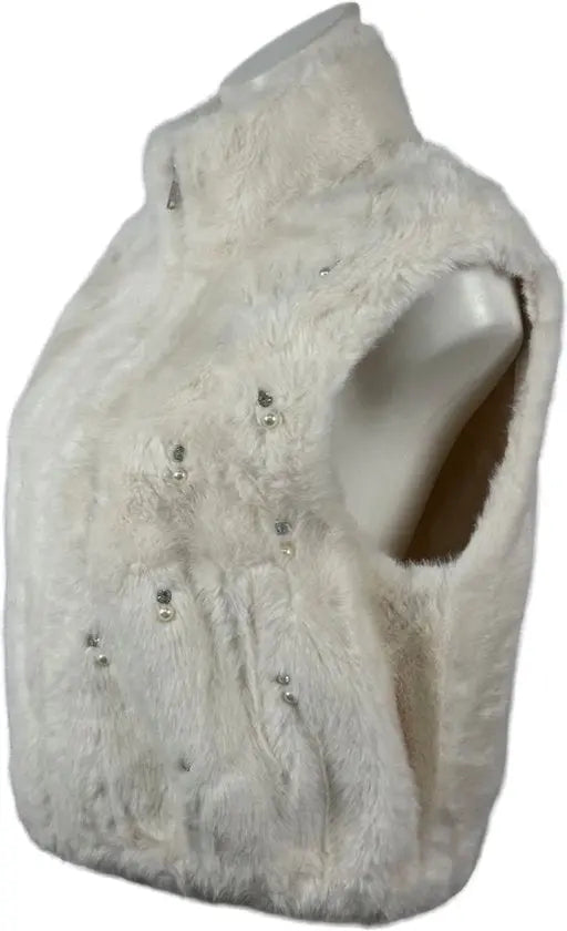 Chique Mouwloos Bodywarmer met Hoge Kwaliteit Faux Fur en Strass Steentjes - Dé wintertrend van 2024! - in 4 Kleuren - One Size