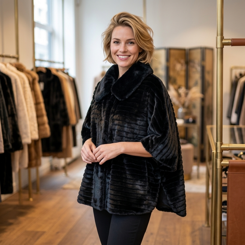 Faux Fur Poncho – Model 41091