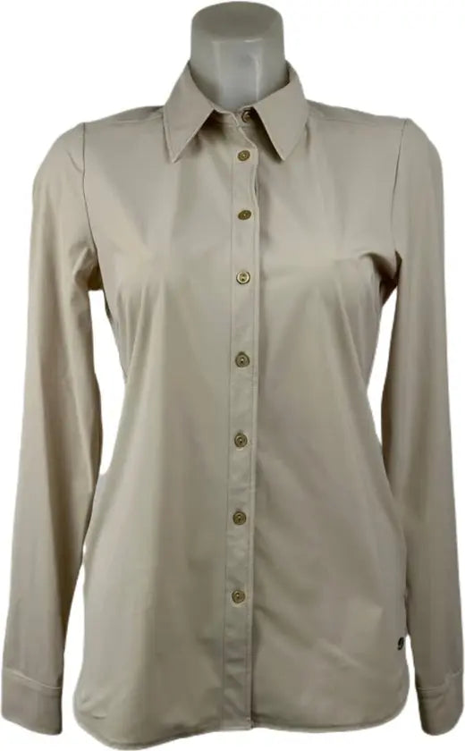 Angelle Milan – Travelkleding voor dames – Beige Casual Blouse – Ademend – Casual – Duurzame Blouse - In 5 maten - Maat XXL