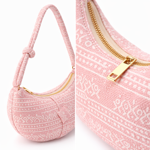 HS Handtas - Banana shape Paisley - praktisch voor dagelijks gebruik - 3 kleuren - DETAIL