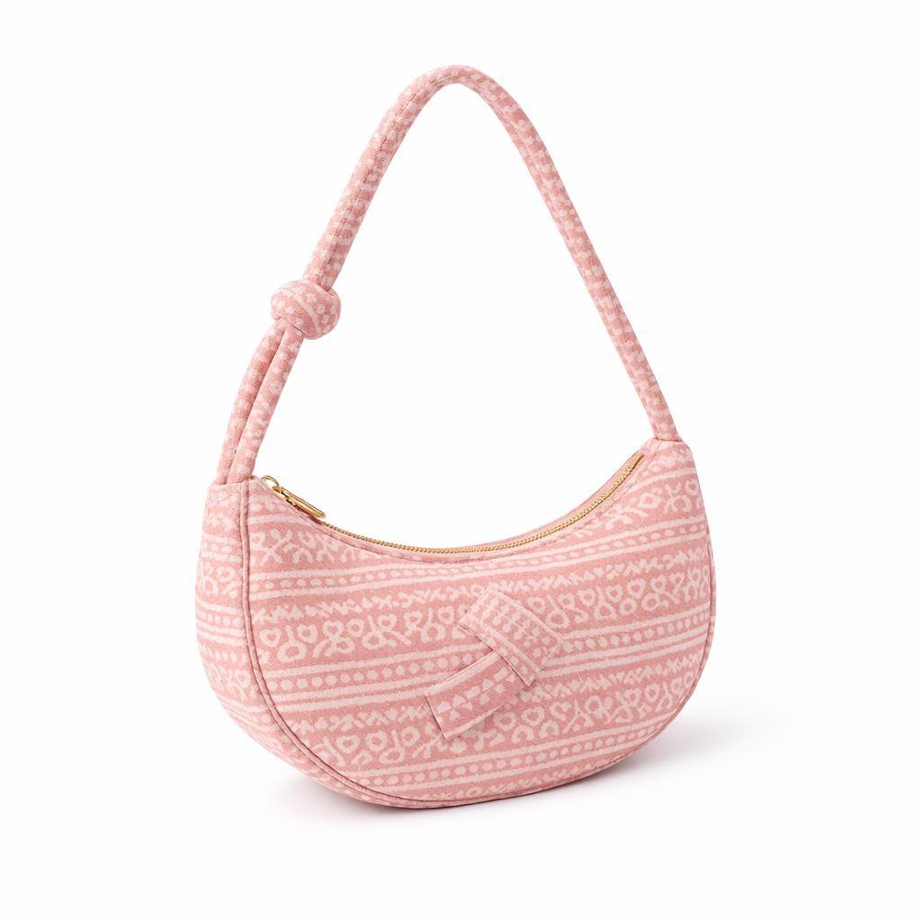 HS Handtas - Banana shape Paisley - praktisch voor dagelijks gebruik - 3 kleuren - SIDE