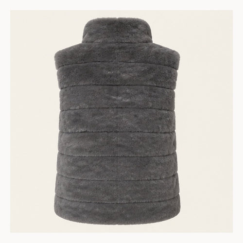 Faux Fur Bodywarmer met Hoge Kraag – One Size