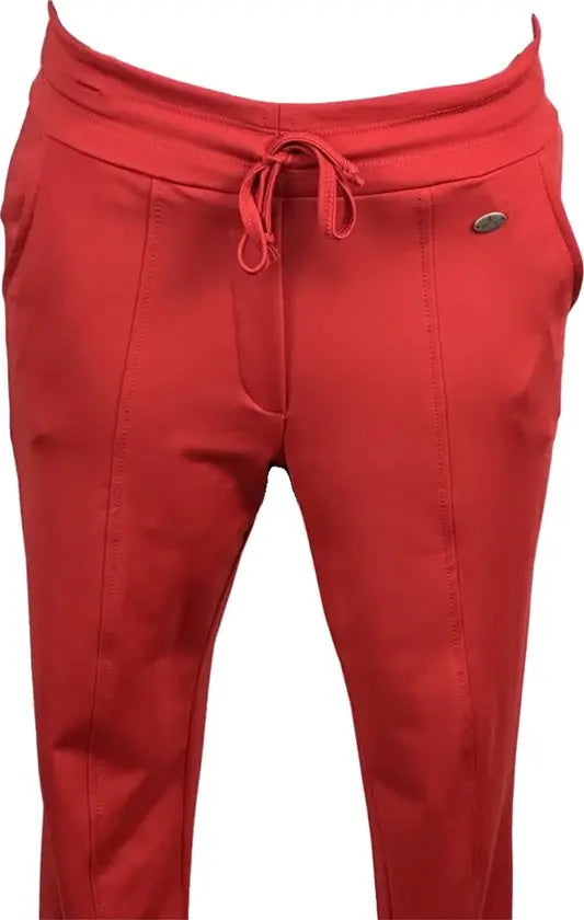 Angelle Milan – travelstof broek voor dames – Rode Broek taps aflopend – Ademend – Kreukherstellend – Duurzame Broek - Mapsy B.V