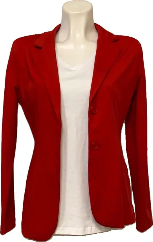 Angelle Milan – travelstof blazer voor dames – Rood Jasje met 2 knopen – Ademend – Kreukherstellend – Duurzaam - Mapsy B.V
