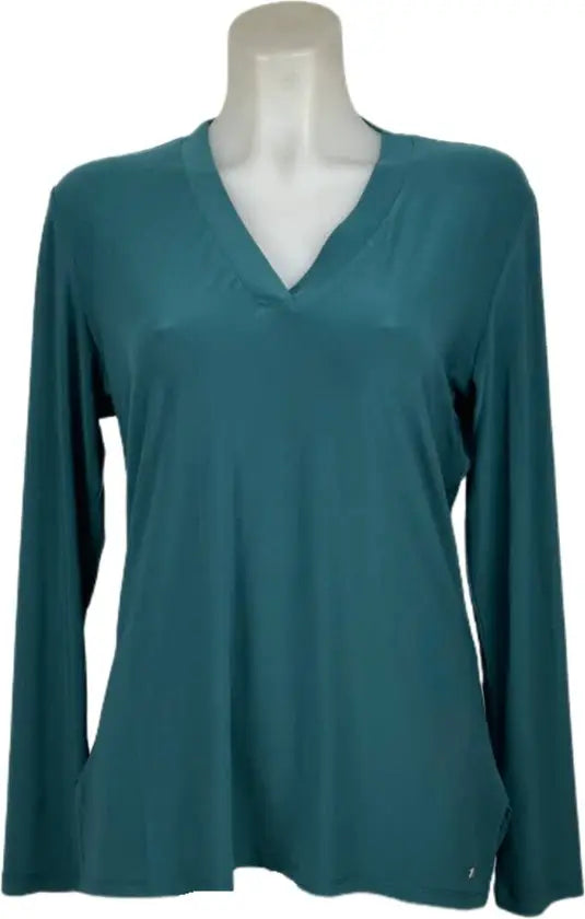 Angelle Milan – travelstof blouse – Effen Zeegroene blouse – Ademend – Kreukvrij – Duurzame Blouse - Mapsy B.V