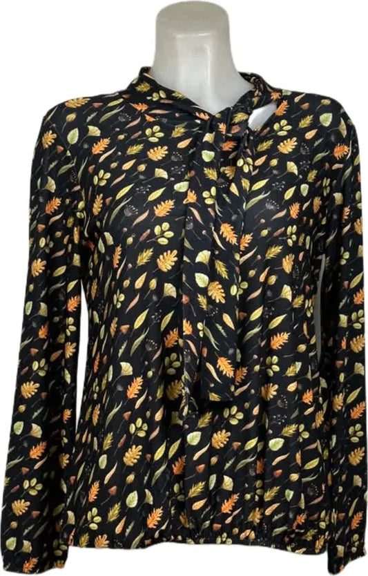 Angelle Milan – travelstof blouse – Fall print blouse met Koord – Ademend – Kreukvrij – Duurzame Blouse - Mapsy B.V