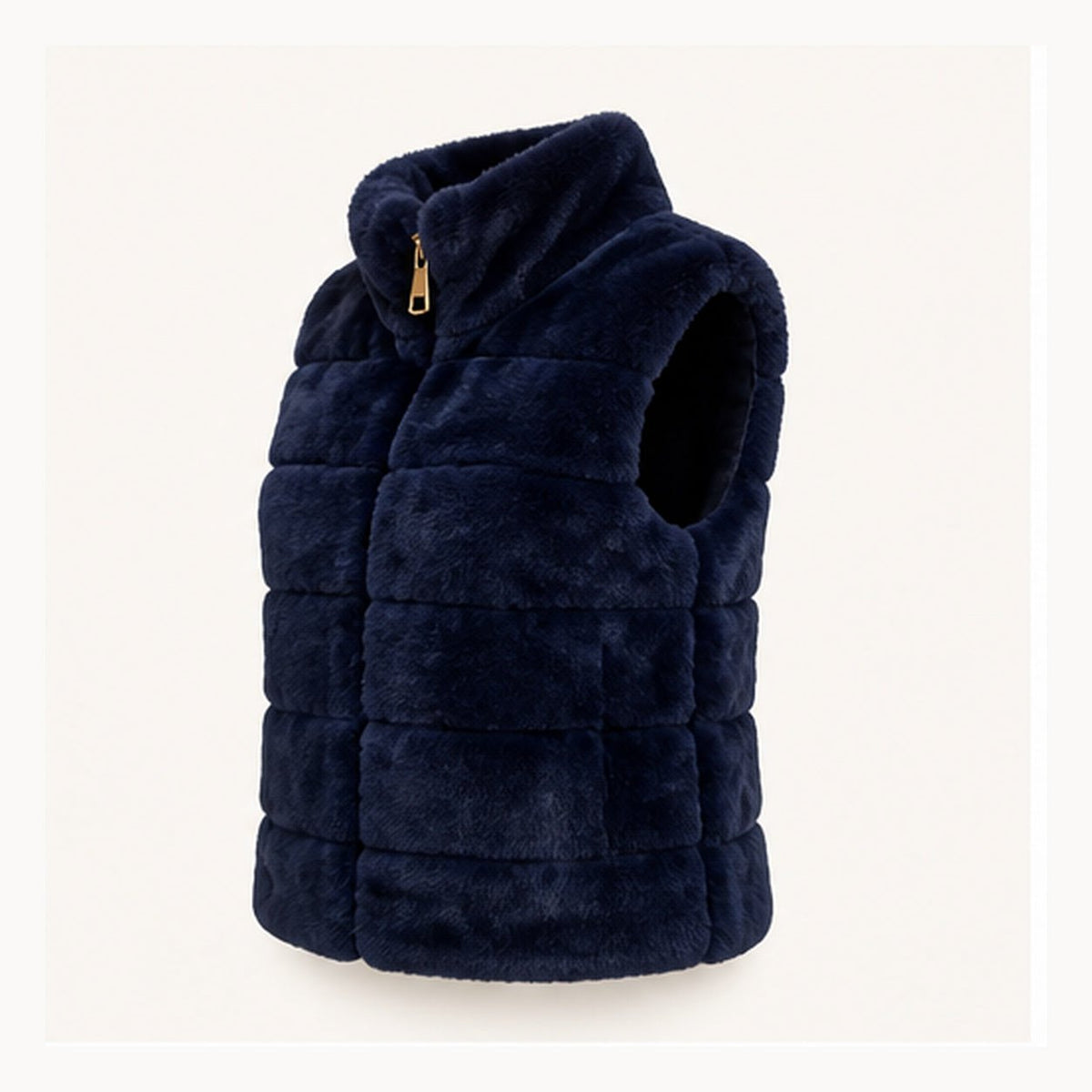 Faux Fur Bodywarmer met Hoge Kraag – One Size