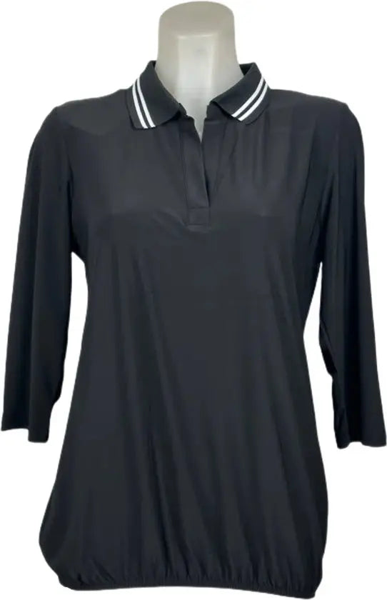 Angelle Milan – travelstof blouse – Zwarte Sportieve blouse met Band – Ademend – Kreukvrij – Duurzame Blouse - Mapsy B.V