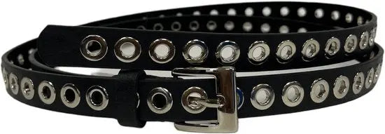 Modieuze Zwarte Riem – Zilveren Details – 135 cm – 1 Stuk - Mapsy B.V
