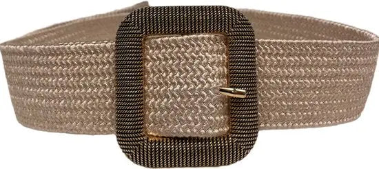 Stijlvolle Geweven Riem – Taupe met Elegante Gesp – 120 cm – 1 Stuk