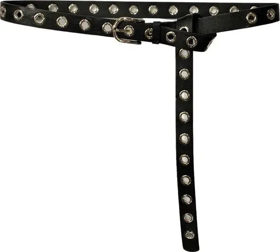 Modieuze Zwarte Riem – Zilveren Details – 135 cm – 1 Stuk - Mapsy B.V