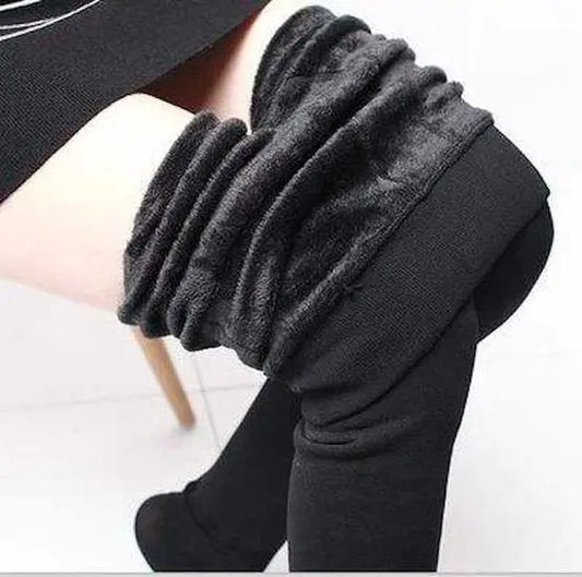 Fleece panty - Zwart/Zwart - Winter panty - Thermo panty - Zachte panty - Fleece kousenbroek - TikTok Panty - Warme panty - one size - Mapsy B.V