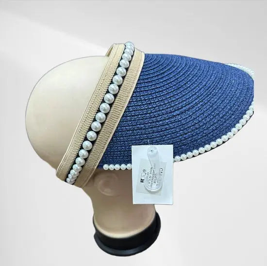 Elegante Zonneklep Met Parelversiering - Stijlvolle Bescherming Tegen de Zon - In 4 kleuren! - Mapsy B.V