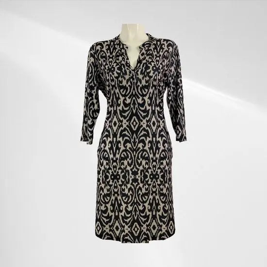 Angelle Milan - travelstof jurk voor Dames - Nacht Patroon - Strijkvrij - Flexibel - Comfortabel - In 5 maten! - Mapsy B.V