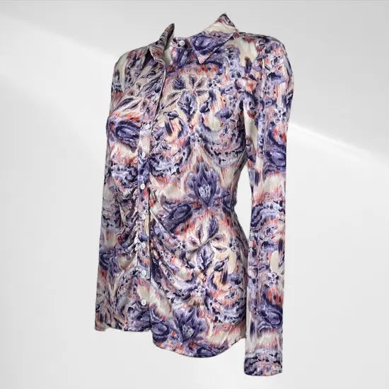 Angelle Milan - Lila Blouse voor Dames - Travelstof - Ademend - Kreukherstellend - Duurzaam - in 5 maten!