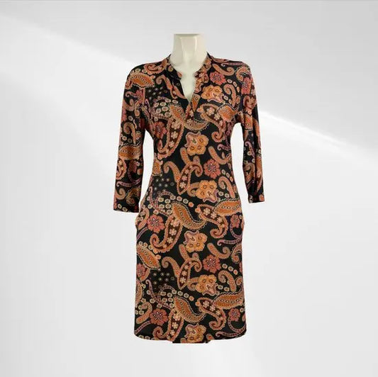 Angelle Milan - travelstof jurk Dames - Indian Rouge - Strijkvrij - Flexibel - Comfortabel - In 5 maten! - Mapsy B.V