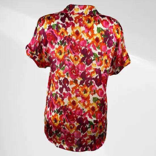 suzzy & milly Bloem Patroon Blousje met Korte Mouwen - Luchtig & Comfortabel - Moderne Stijl voor Vrouwen - Ademend Materiaal - Dynamische Uitstraling - Mapsy B.V