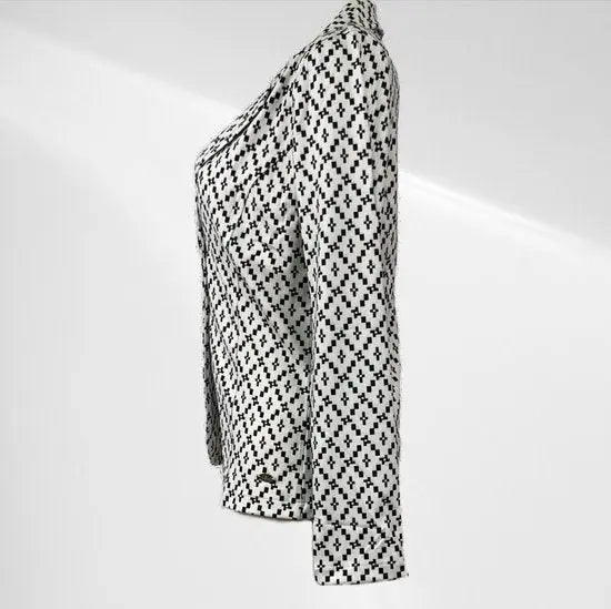 Angelle Milan - Casual travelstof blazer - Wit met ruiten - Travelstof - In 5 maten verkrijgbaar - Mapsy B.V