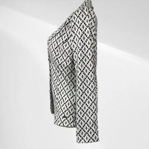 Angelle Milan - Casual travelstof blazer - Wit met ruiten - Travelstof - In 5 maten verkrijgbaar - Mapsy B.V