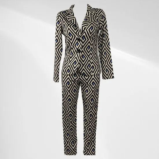 Angelle Milan - Casual travelstof broek - Beige met ruiten - Met taillekoord - Travelstof - In 5 maten beschikbaar - Mapsy B.V