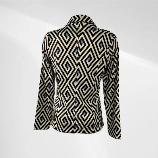Angelle Milan - Casual travelstof blazer - Beige met ruiten - Travelstof - In 5 maten verkrijgbaar - Mapsy B.V