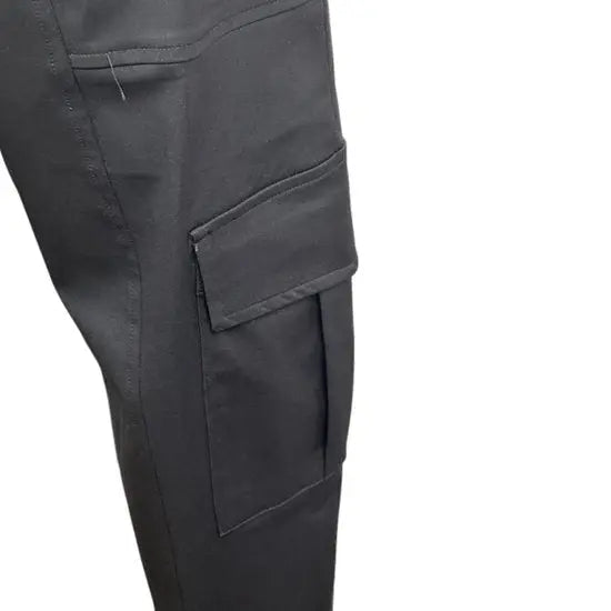 Stella Moretti – travelstof broek voor dames – Cargo Zwart Broek – Ademend – Kreukherstellend – Duurzame Broek - Mapsy B.V