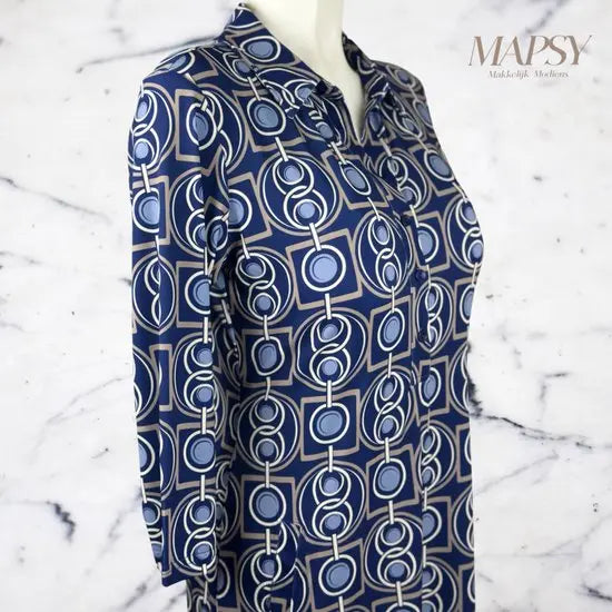 Angelle Milan - travelstof jurk - Donkerblauwe Jurk - Ademend - Kreukherstellend - Duurzame zomerjurk - in 5 maten! - Mapsy B.V