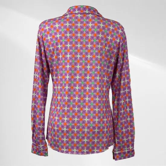 Angelle Milan - Paars/Roze Blouse voor Dames - Travelstof - Comfort - Strijkvrij - Duurzaam - In 5 maten!