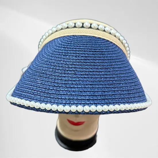 Elegante Zonneklep Met Parelversiering - Stijlvolle Bescherming Tegen de Zon - In 4 kleuren! - Mapsy B.V