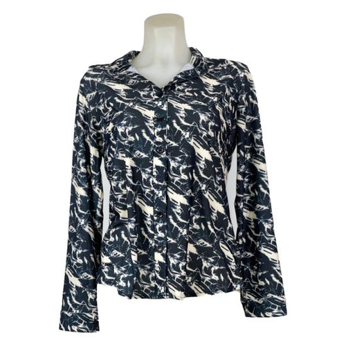 Ann Gissy Blouse - Zwart Patroon - Licht en Kreukvrij! - In 5 maten (L) - Mapsy B.V