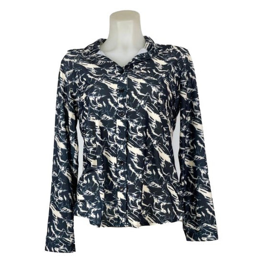 Ann Gissy Blouse - Zwart Patroon - Licht en Kreukvrij! - In 5 maten (L) - Mapsy B.V