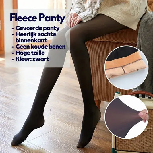 Fleece Panty - Gevoerde panty - Zwart & Huidskleur - One Size - Mapsy B.V