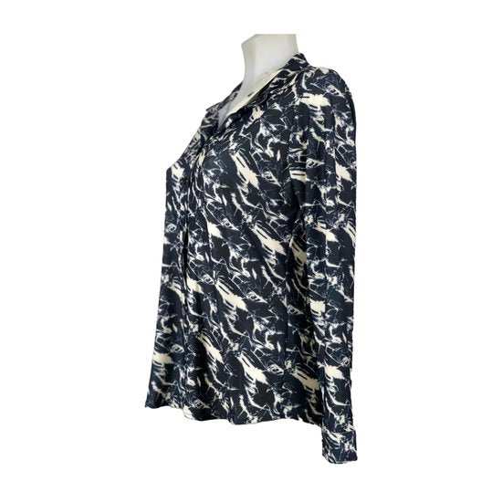 Ann Gissy Blouse - Zwart Patroon - Licht en Kreukvrij! - In 5 maten (L) - Mapsy B.V