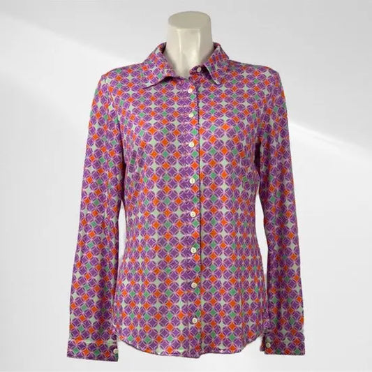 Angelle Milan - Paars/Roze travelstof Blouse voor Dames - Travelstof - Comfort - Strijkvrij - Duurzaam - In 5 maten! - Mapsy B.V