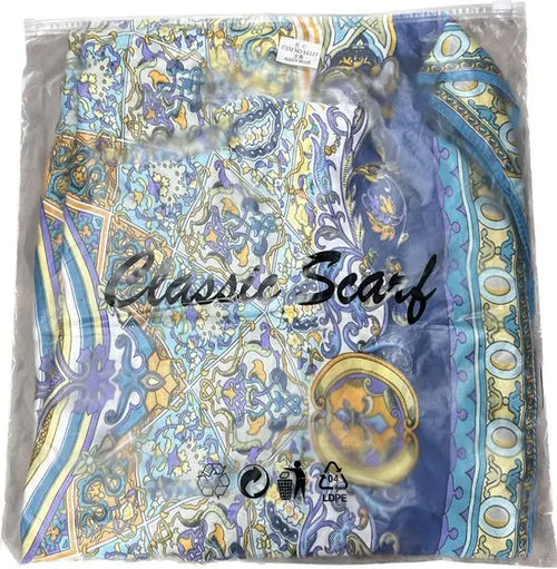EcoChique multikleur zijden sjaal - Marine Blauw - Zijdezacht - Trendy op TikTok - In 5 kleuren! - Mapsy B.V