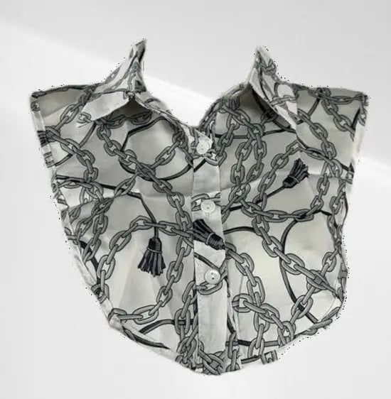 Blousekraagje - Zilveren ketting - In verschillende kleuren - Katoen - Mapsy B.V