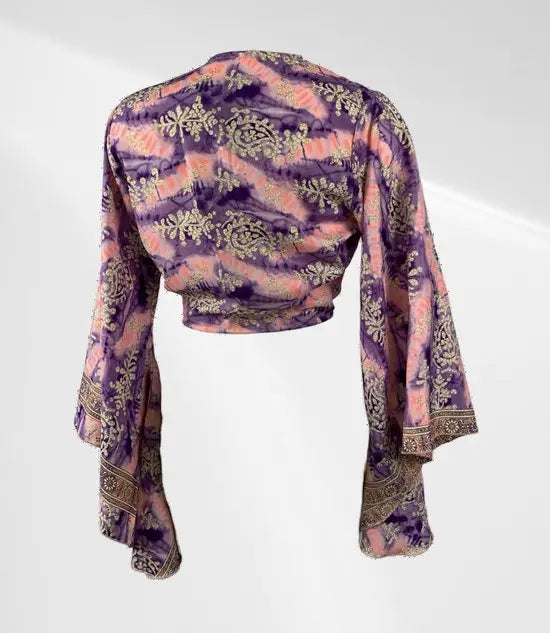 Festival tai top - Paars en roze - Zijden - One size - In verschillende kleuren verkrijgbaar - Mapsy B.V