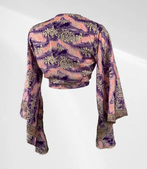 Festival tai top - Paars en roze - Zijden - One size - In verschillende kleuren verkrijgbaar - Mapsy B.V