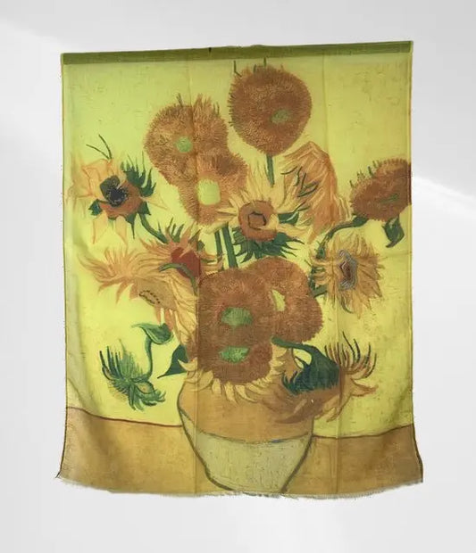 Schilderij sjaal - Zonnebloemen - Viscose - In verschillende patronen verkrijgbaar - Mapsy B.V