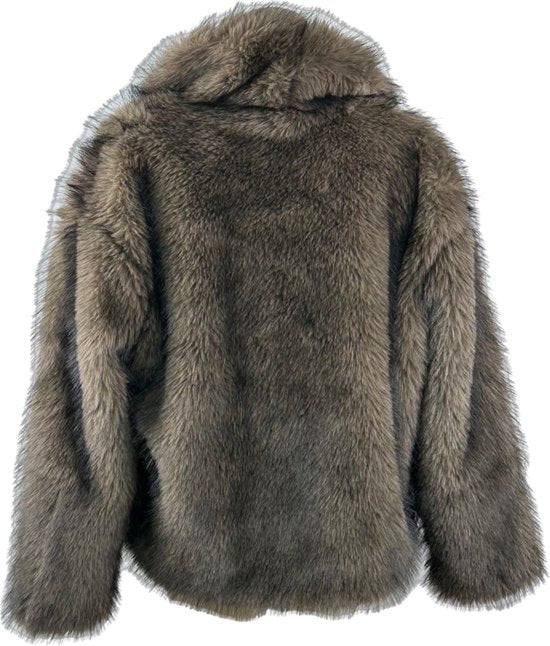 Luxe Faux Fur Jas in Stijlvolle Grijze Tint – Comfortabel en Elegant voor Koude Dagen