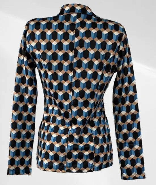 Angelle Milan - Casual travelstof blazer - Blokjes met kleuren - Travelstof - In 5 maten verkrijgbaar - Mapsy B.V