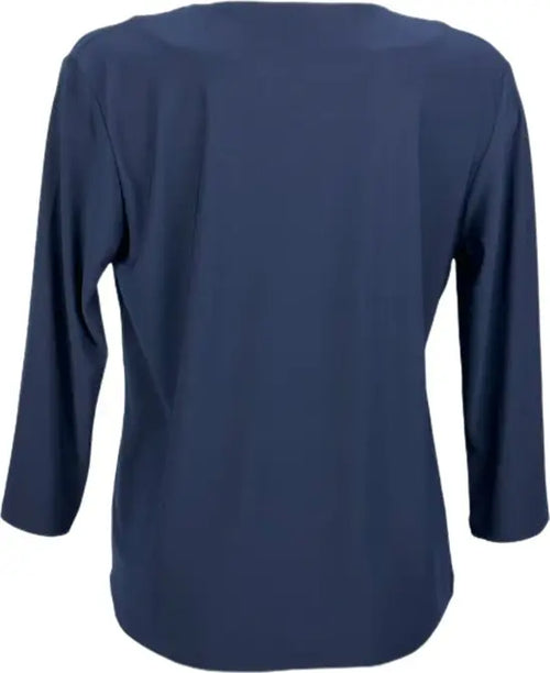 Angelle Milan – Travelstof blouse dames – Effen Donkerblauwe blouse – Ademend – Kreukvrij – Duurzame Jurk - Mapsy B.V