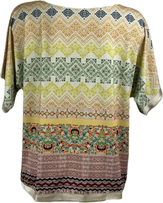 Soggo - Travelstof blouse - Multiprint pattern blouse - Ademend - Kreukvrij - Duurzame Jurk - in 2 maten - Mapsy B.V