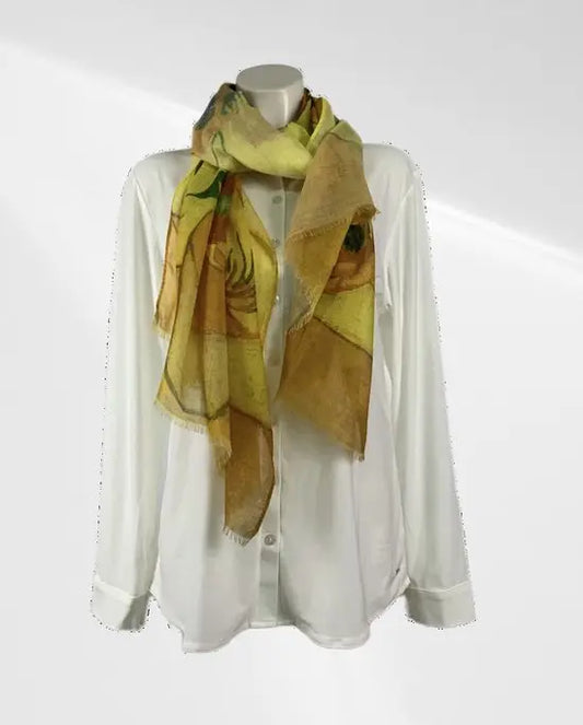 Schilderij sjaal - Zonnebloemen - Viscose - In verschillende patronen verkrijgbaar - Mapsy B.V