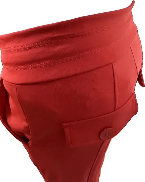 Angelle Milan – travelstof broek voor dames – Rode Broek taps aflopend – Ademend – Kreukherstellend – Duurzame Broek - Mapsy B.V