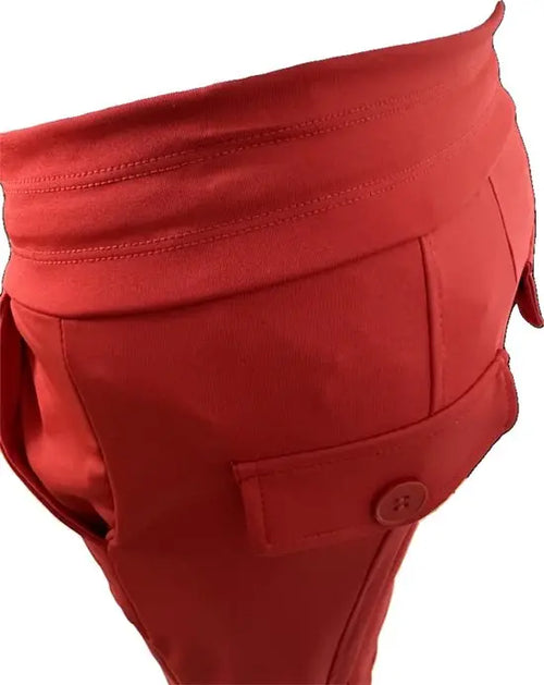 Angelle Milan – travelstof broek voor dames – Rode Broek taps aflopend – Ademend – Kreukherstellend – Duurzame Broek - Mapsy B.V